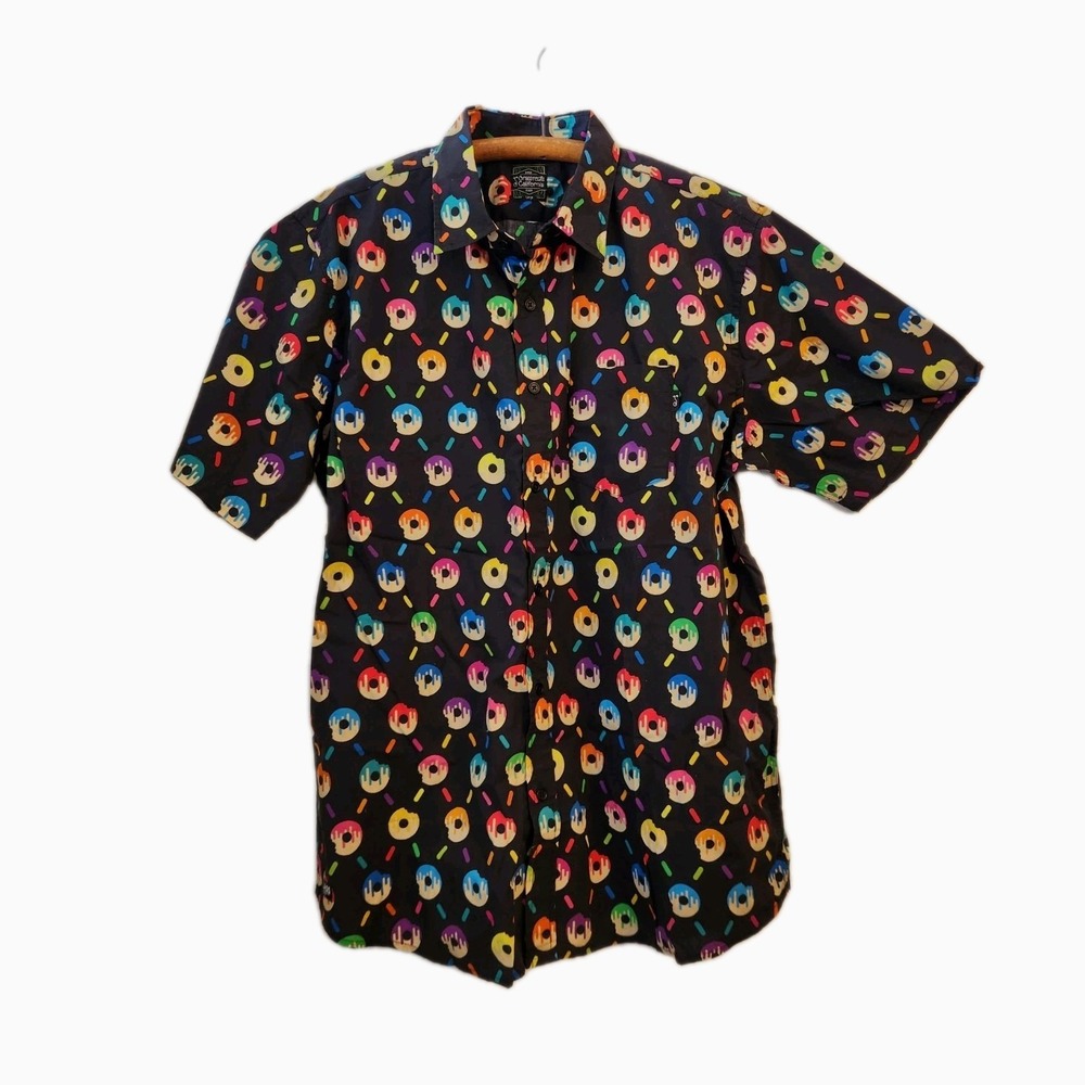 Grassroots California KGB Glass Collab Donut Matrix Short Sleeve Button-Up Shirt